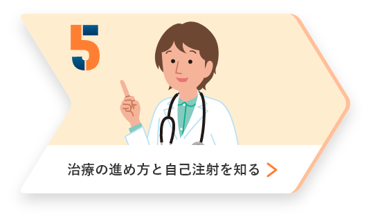 5、治療の進め方と自己注射を知る